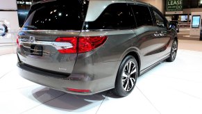 A predecessor of the 2020 Honda Odyssey is on display at the 109th Annual Chicago Auto Show