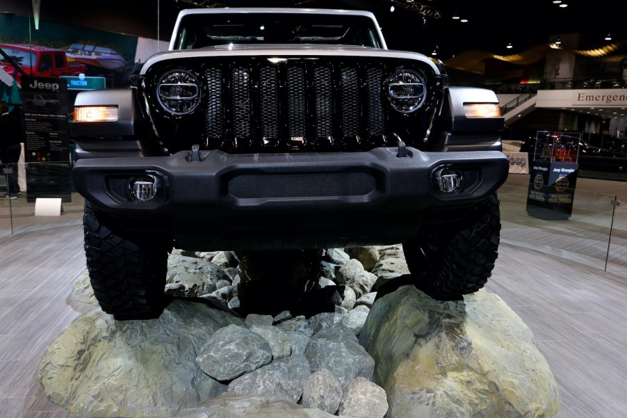 The 2020 Jeep Wrangler, a Ford Bronco rival, on display at the 112th Annual Chicago Auto Show