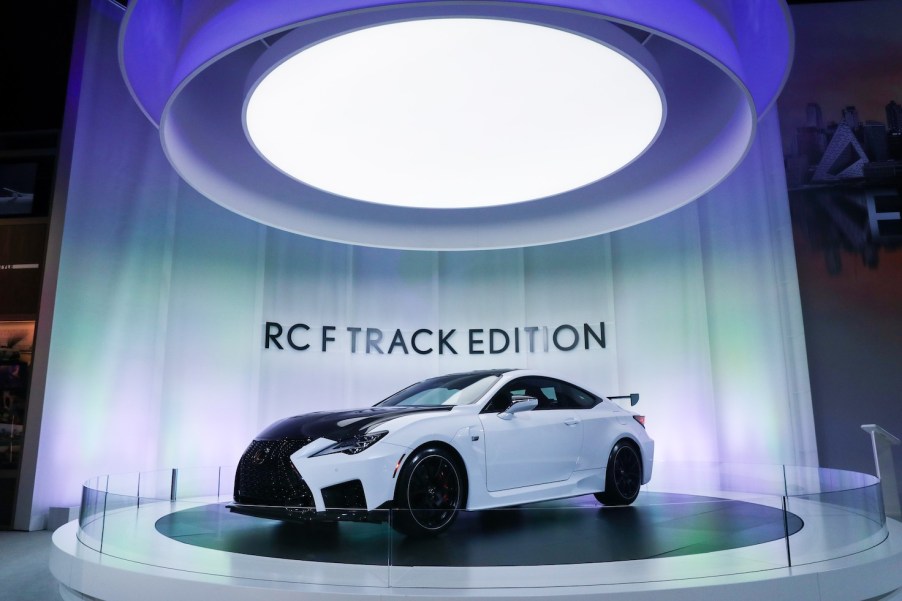 Lexus RC F Track Edition is on display during the New York International Auto Show