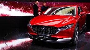 A 2020 CX-30 on display at the 89th Geneva International Motor Show