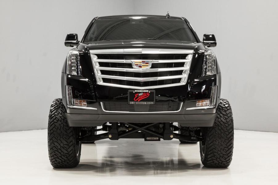 front view of black lifted 2017 Cadillac Escalade