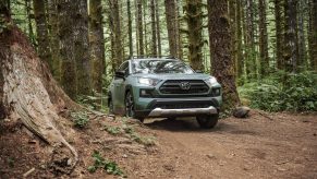 2020 RAV4 TRD Off Road trim driving on dirt trail