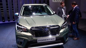 A Subaru Forester – sibling to the Subaru Outback – on display at the 89th Geneva International Motor Show