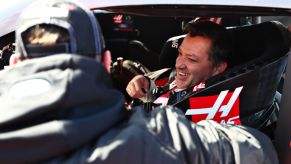 Tony Stewart during demonstration run at F1 grand prix in Austin