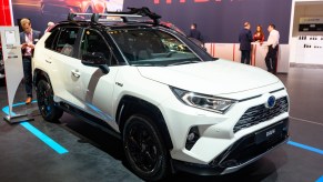 2020 RAV4 Hybrid compact SUV on display at Brussels Expo