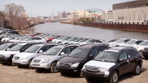 Used Lexus cars on display at a dealership