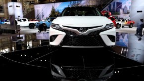 The white precursor to the 2020 Avalon on display at the 110th Annual Chicago Auto Show