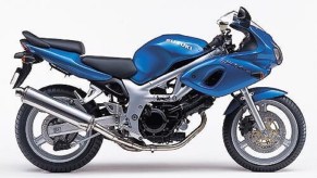 A blue 1st-gen Suzuki SV650