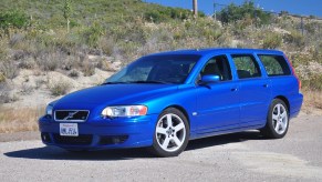 A blue 2006 Volvo V70R