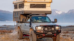 Toyota Tacoma pop-up truck camper custom built on a 2002 Toyota Tacoma pickup truck