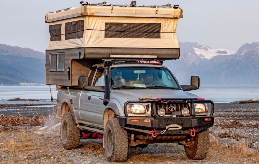 Toyota Tacoma pop-up truck camper custom built on a 2002 Toyota Tacoma pickup truck