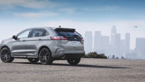 2020 Ford Edge ST-Line overlooking the city and buildings