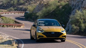 2020 Hyundai Sonata driving through a desert road