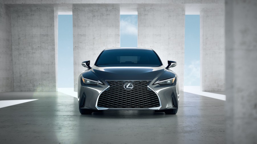 2021 Lexus IS parked with three windows