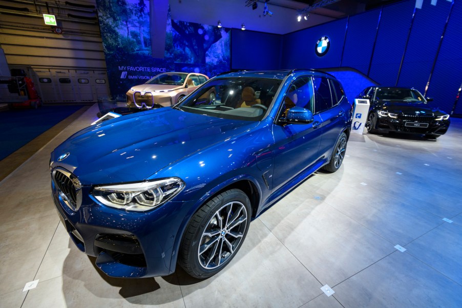 BMW X3 compact luxury SUV on display at Brussels Expo