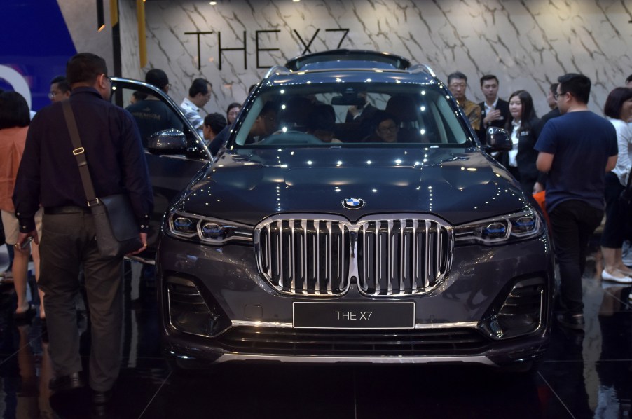 A BMW X7 displayed at the Convention Exhibition during the Motor Show in Tangerang