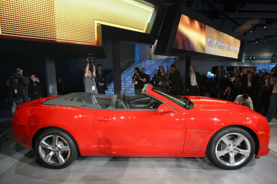 The new 2011 Chevrolet Camaro convertible is revealed at the two-day media preview event for the 2010 Los Angeles Auto Show