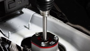 An ND Mazda Miata equipped with Cravenspeed's short shifter