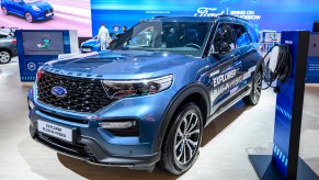 Ford Explorer Hybrid SUV on display at Brussels Expo