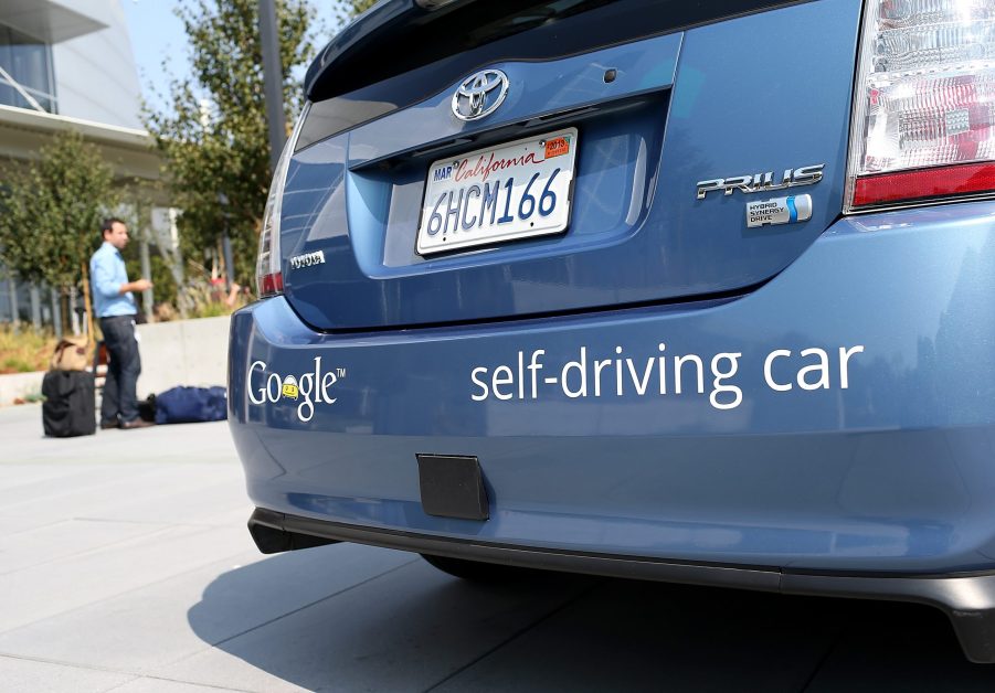 A closeup view of Google's self-driving car