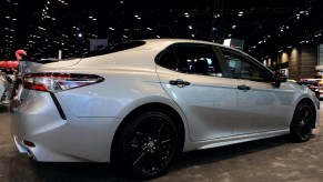 2020 Toyota Camry Hybrid is on display at the 112th Annual Chicago Auto Show