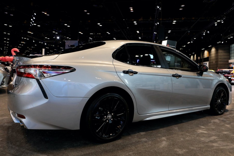 2020 Toyota Camry Hybrid is on display at the 112th Annual Chicago Auto Show