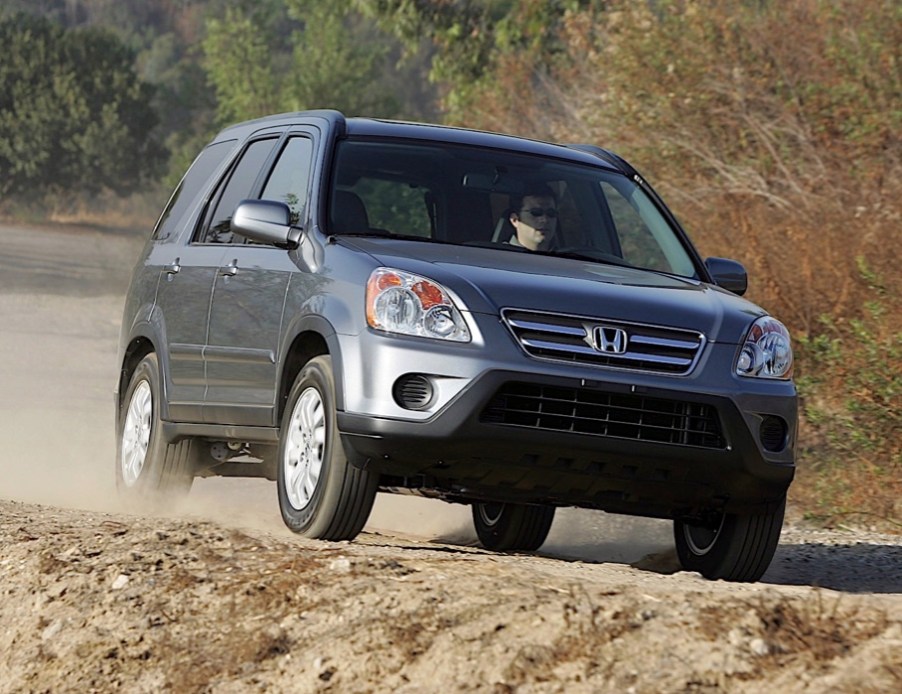 Honda CR-V used SUV from 2005 driving in the mountains