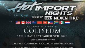 Hot Import Nights 2020 Banner for a September car show event