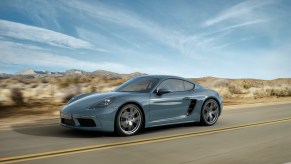 Porsche 718 Cayman in a desert scape