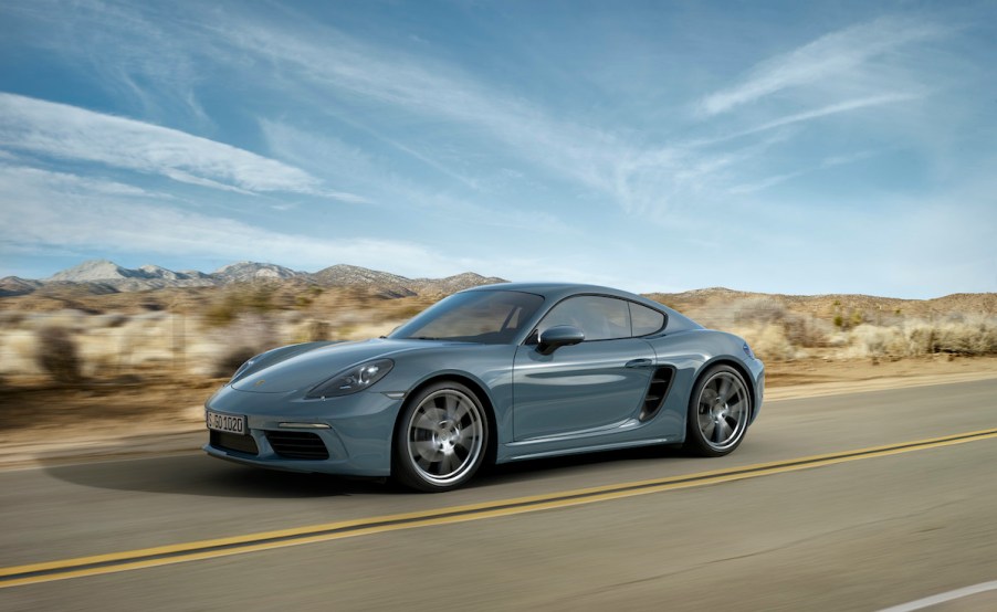 Porsche 718 Cayman in a desert scape