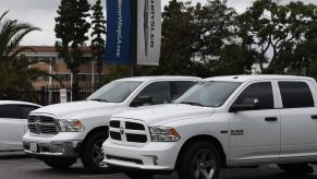 Ram pickup trucks for sale at a dealership