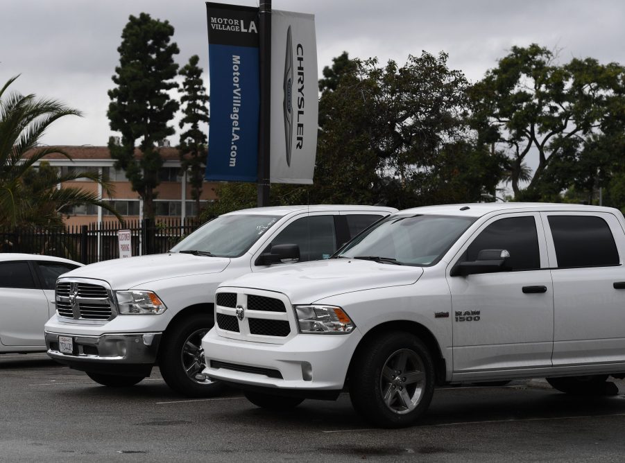 Ram pickup trucks for sale at a dealership