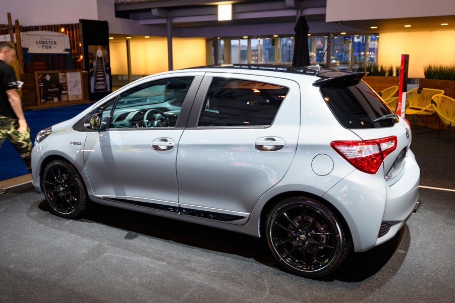 Toyota Yaris GR hybrid, competing with the Hyundai Accent, on display at Brussels Expo