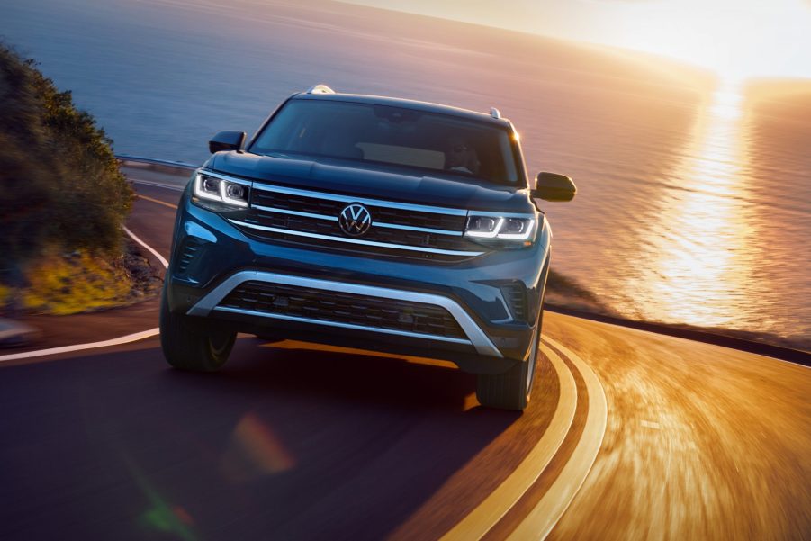 2021 Volkswagen Atlas driving on curvy roads