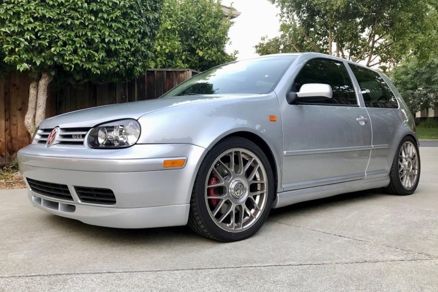 A silver 2002 Volkswagen Golf GTI 337 Edition