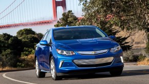 2017 Chevrolet Volt driving near the San Francisco Golden Gate Bridge