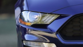 2020 Ford Mustang headlight close detail shot