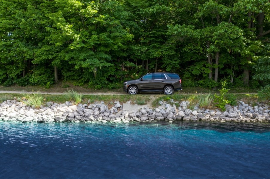 2021 Chevrolet Tahoe High Country by the water's edge