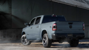 rear quarter view of a built to serve edition Ram 1500 pickup is an example of consumer reports best pickup truck