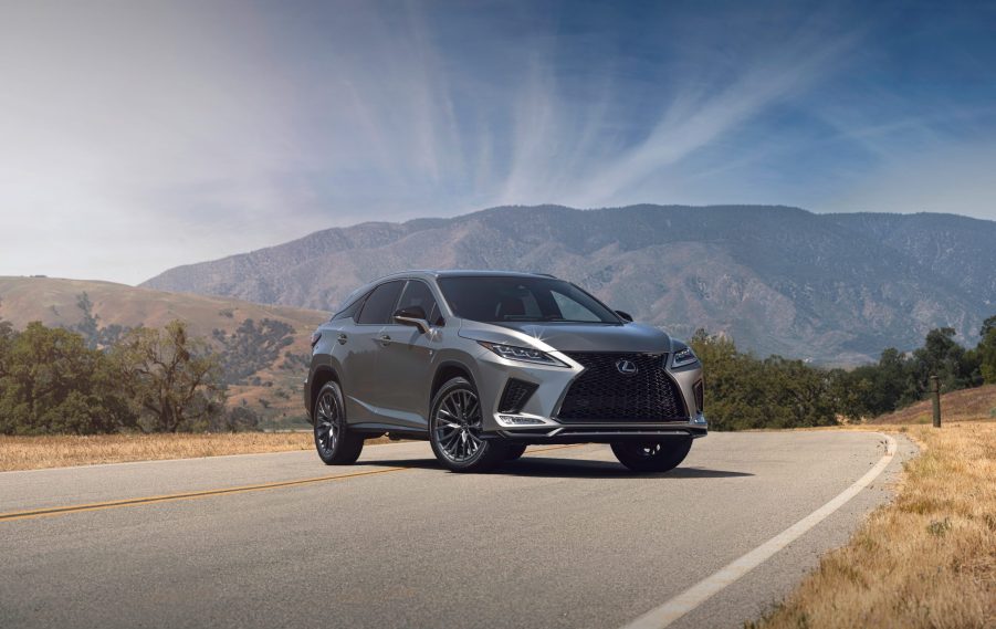 2021 Lexus RX in the middle of the road