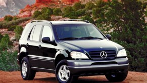 ML320 1999 model year press photo in a scenic desert landscape