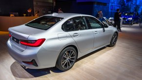 BMW 3 Series sedan on display at Brussels Expo