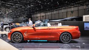 The BMW 4 Series convertible on display during the second press day of the Geneva Motor Show