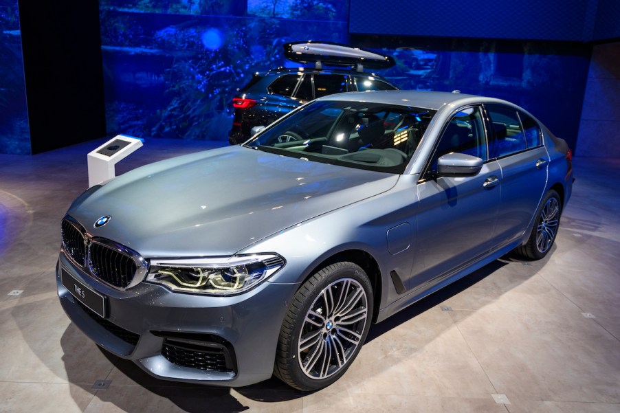 BMW 5 Series on showroom floor