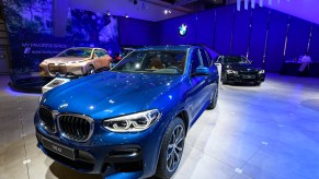 BMW X3 compact luxury SUV on display at Brussels Expo