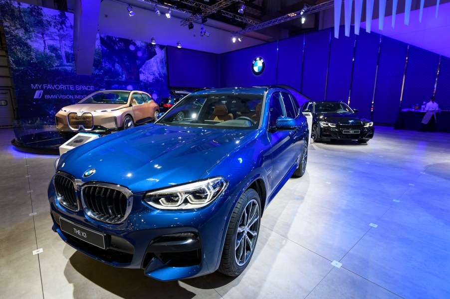 BMW X3 compact luxury SUV on display at Brussels Expo