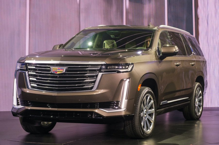 2021 Cadillac Escalade reveal on the stage