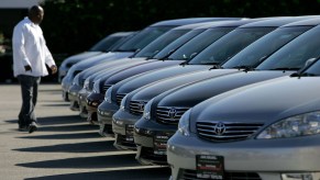 Used cars on car lot