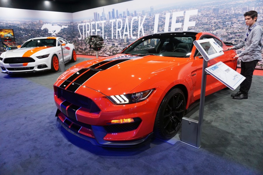 Ford Shelby GT350 Mustang is seen during the official opening ceremony of Los Angeles Auto show