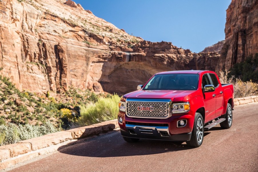 GMC Canyon Denali in the desert canyons